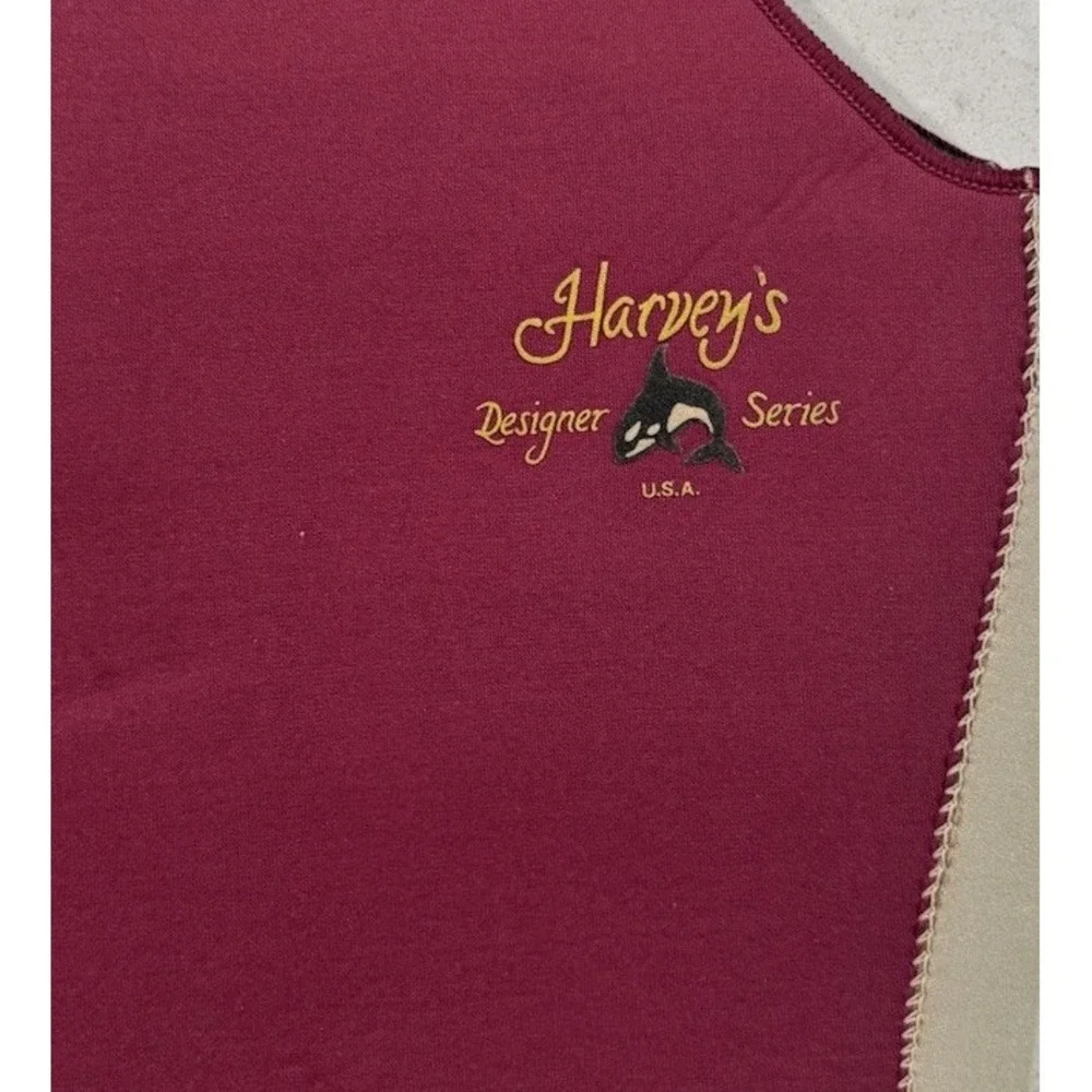 VTG 80s Harveys Designer Shorty Wetsuit Mens Large Red Sleeveless Scuba Diving